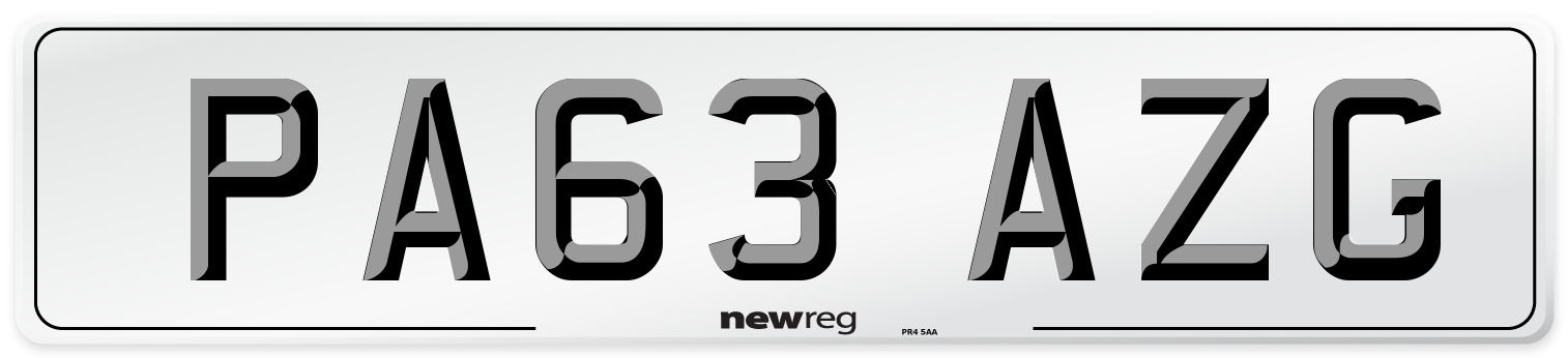 PA63 AZG Number Plate from New Reg